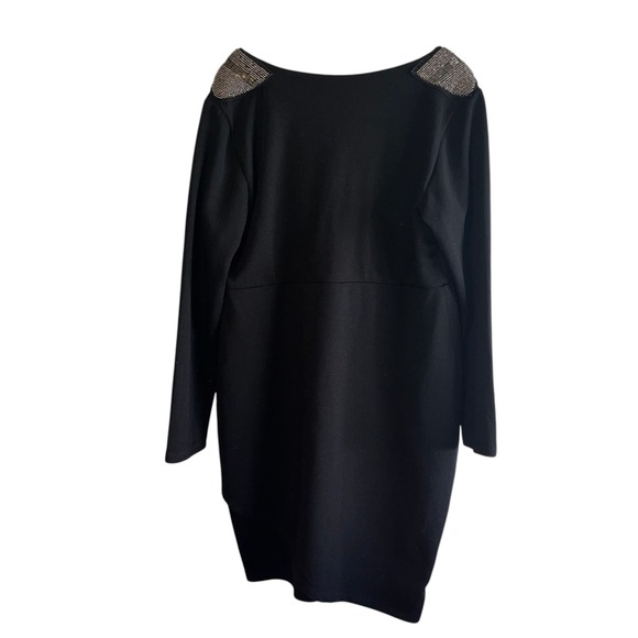 Rebel Wilson for Torrid Womens Black Faux Wrap Dress Size 2 Embellished Shoulder - Picture 3 of 11